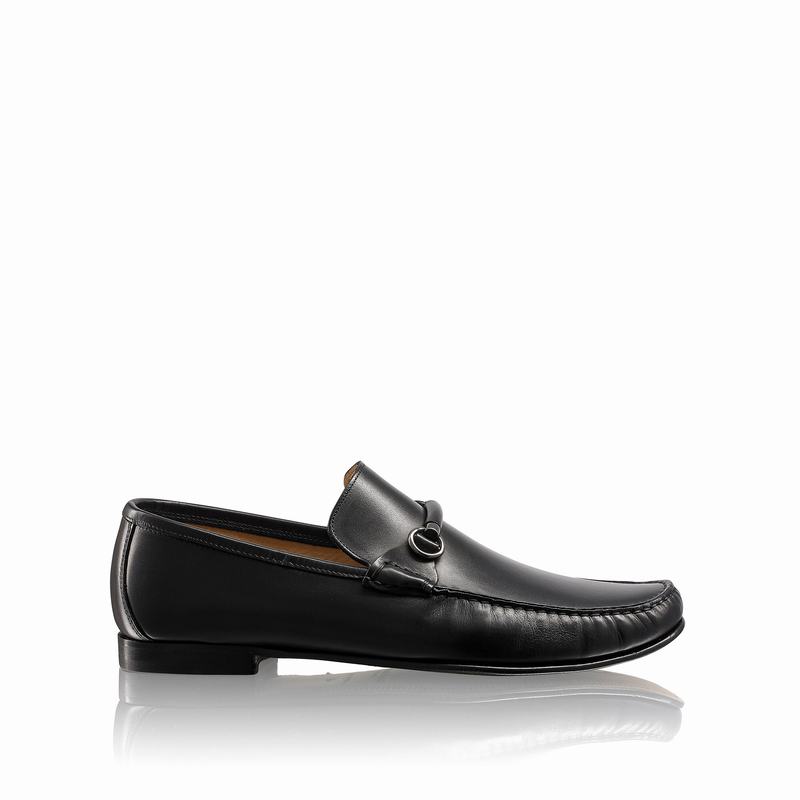 Russell & Bromley Misty Snaffle Trimmed Loafers Mens Black [KFY8617WH]